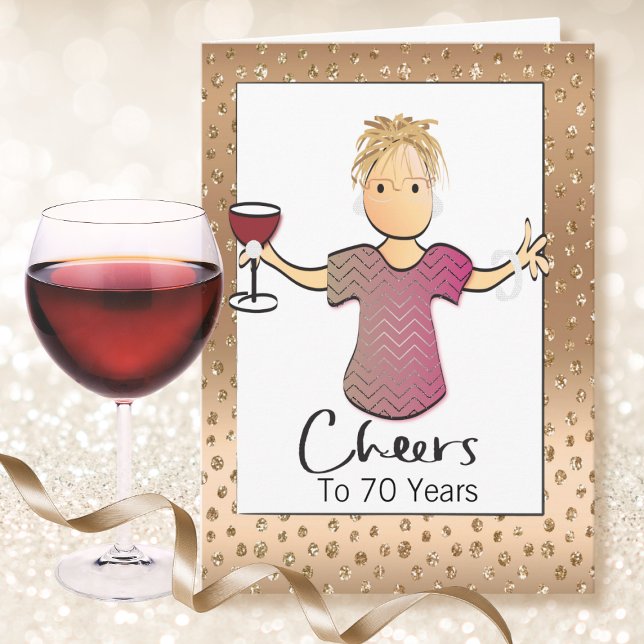 Tarjeta 70 y fabulosas Personalizados de vino cumpleaños (Subido por el creador)