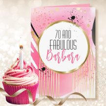 70 y fabuloso cumpleaños moderno rosa oro negro