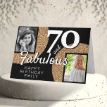 Tarjeta 70 y Fabulous Gold Purpurina 2 Photo 70th Birthday<br><div class="desc">70 y Fabulous Gold Purpurina 2 Photo 70th Birthday Greeting Card. Añade tus fotos - puedes usar una foto antigua y nueva. Añade tu nombre,  edad y texto dentro o borra.</div>