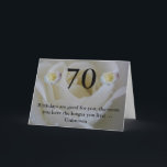Tarjeta 70th Birthday White rose Quote Greeting<br><div class="desc">70th Birthday White rose Quote Greeting</div>