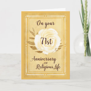 Tarjeta 71º aniversario personalizado del año de vida reli