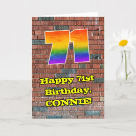Tarjeta 71 Aniversario del Arcoiris 71 inspirado en graffi