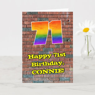 Tarjeta 71 Aniversario del Arcoiris 71 inspirado en graffi