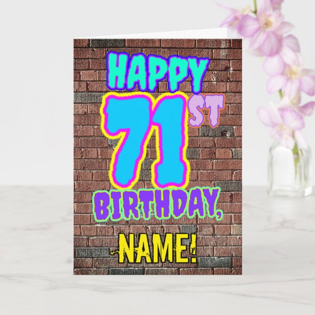 Tarjeta 71 Aniversario - Diversión, graffiti urbano inspir (Orquídea)
