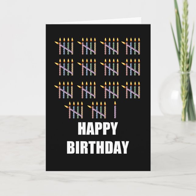 Tarjeta 71° cumpleaños con velas (Anverso)