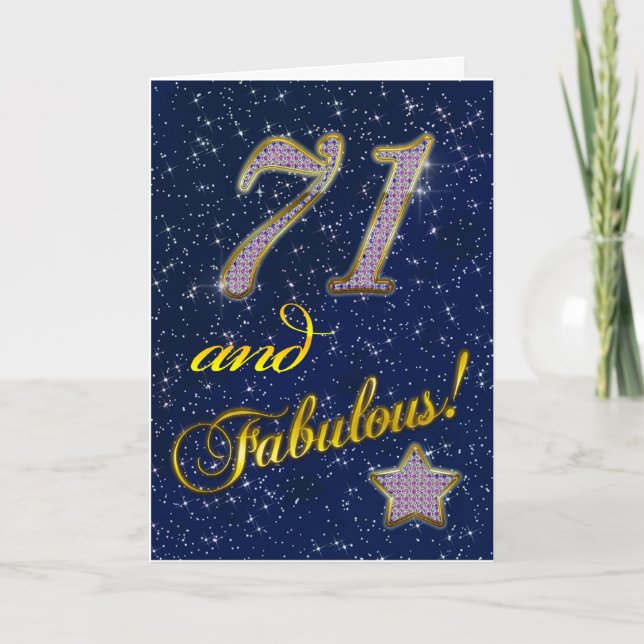 Tarjeta 71° cumpleaños para alguien Fabuloso (Anverso)