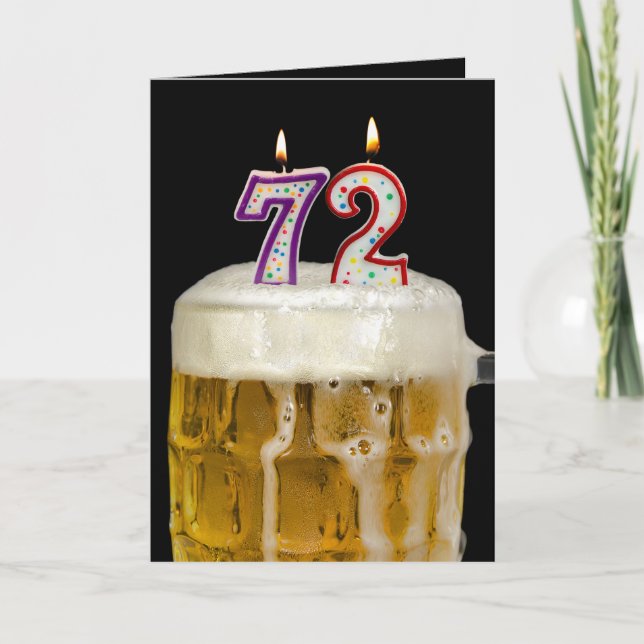 Tarjeta 72.ª Cerveza de cumpleaños con negro (Anverso)