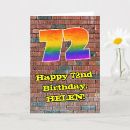 Tarjeta 72.º cumpleaños: Arcoiris 72 inspirado en graffiti