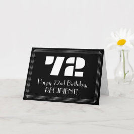 Tarjeta 72° cumpleaños: Aspecto inspirado en el Art Deco "