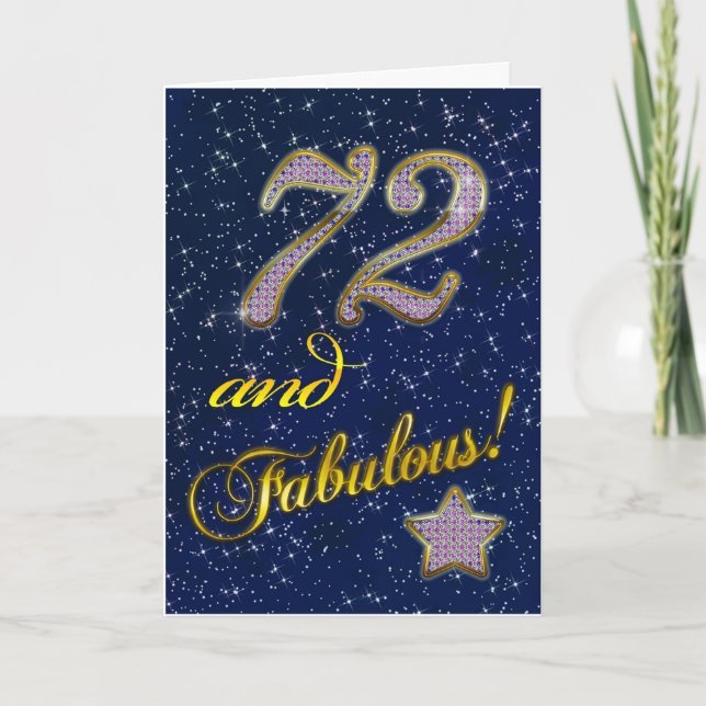 Tarjeta 72° cumpleaños para alguien Fabuloso (Anverso)