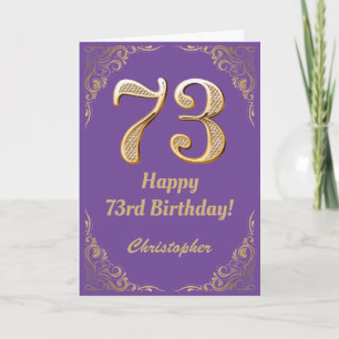 Tarjeta 73.º marco Purpurina morado y dorado