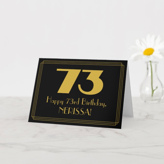 Tarjeta 73 Aniversario: Aspecto inspirado en el Art Deco " (Planta pequeña)
