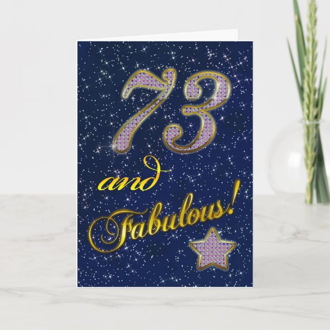 Tarjeta 73 años para alguien Fabuloso (Anverso)
