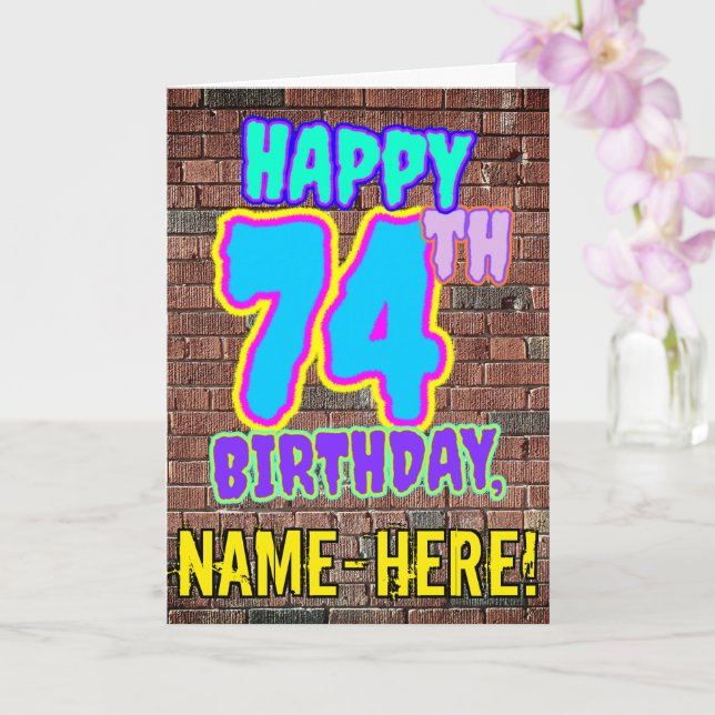 Tarjeta 74 Aniversario - Diversión, graffiti urbano inspir (Orquídea)