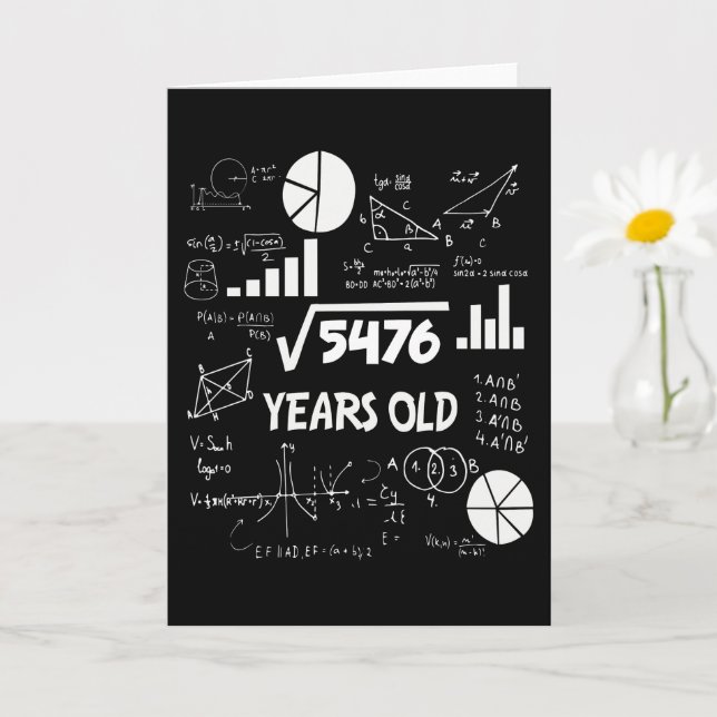 Tarjeta 74 años Cumpleaños Profesor de Matemáticas Regalo  (Planta pequeña)