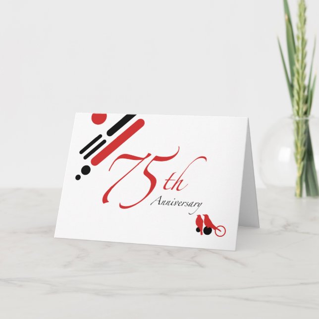 Tarjeta 75º Aniversario (mod aves) (Anverso)