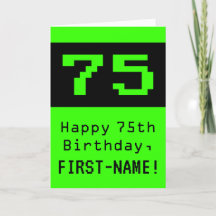 75º cumpleaños: Nerdy / Geeky Style "75" y nombre