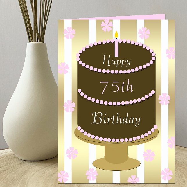 Tarjeta 75.ª tarta de cumpleaños en rosa (Subido por el creador)