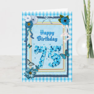 Tarjeta 75.º cumpleaños con un efecto scrapbook