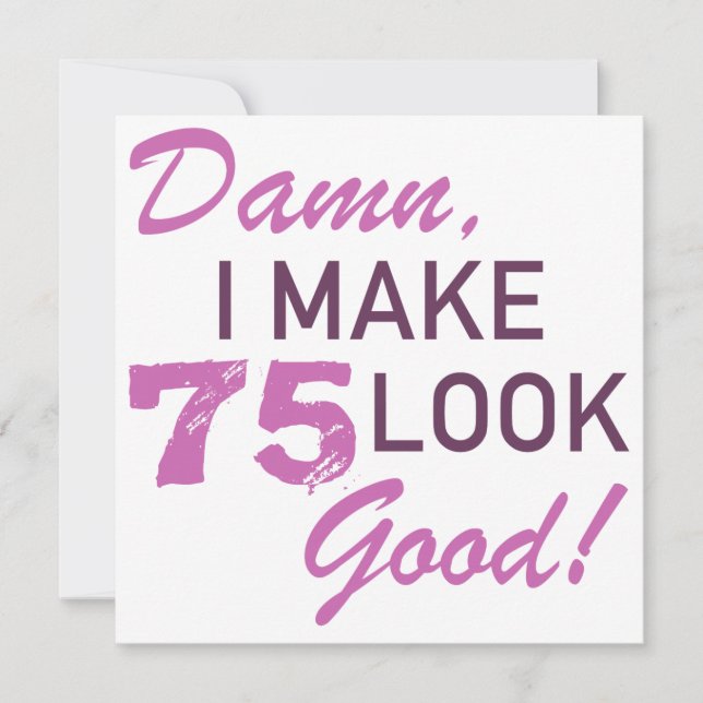 Tarjeta 75.º humor de cumpleaños (Anverso)