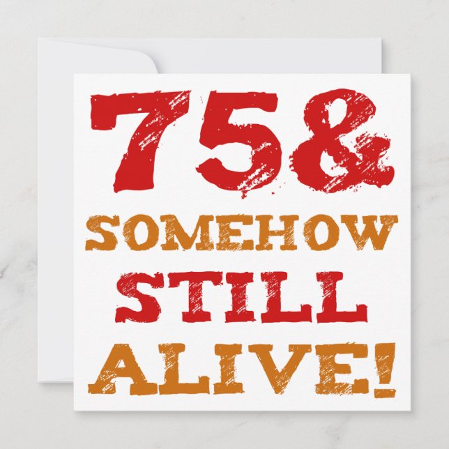 Tarjeta 75.º regalo de la bolsa de cumpleaños (Anverso)