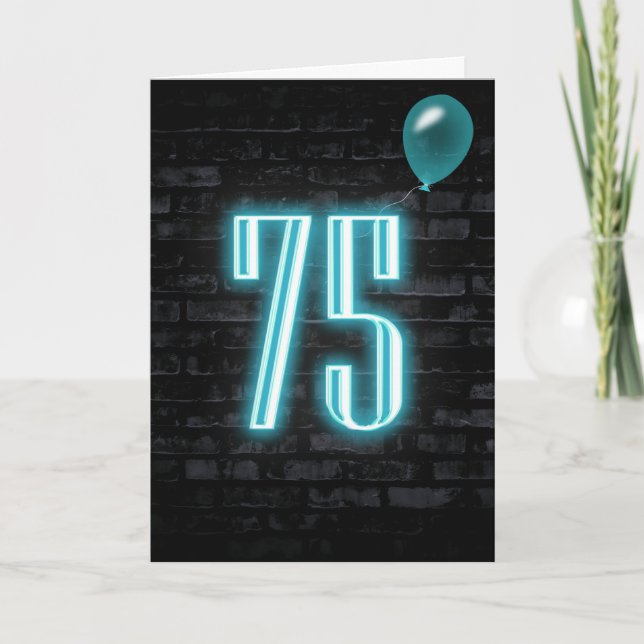 Tarjeta 75.º Rótulo neón en ladrillo (Anverso)