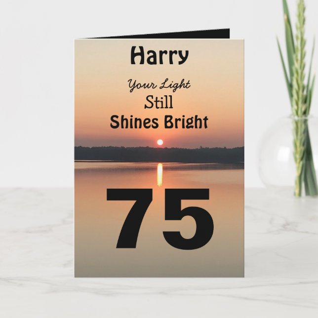 Tarjeta 75 Años Tu Luz Todavía Brilla Brillante (Anverso)