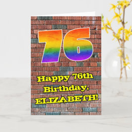 Tarjeta 76º cumpleaños: Arcoiris inspirado en graffiti div