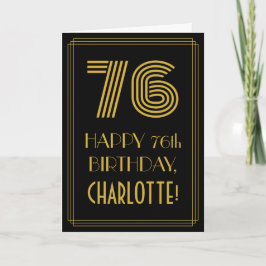 Tarjeta 76º cumpleaños: Aspecto inspirado en el Art Deco "