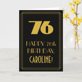 Tarjeta 76º cumpleaños - Aspecto inspirado en el Art Deco 
