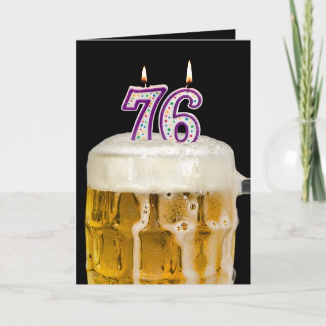 Tarjeta 76.ª Cerveza de cumpleaños con negro (Anverso)