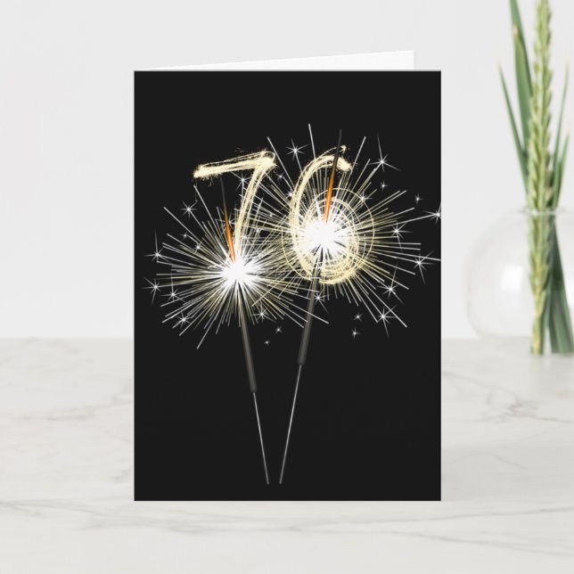 Tarjeta 76.ª estafa de cumpleaños en negro (Anverso)