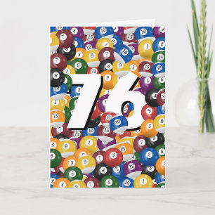 Tarjeta 76.º cumpleaños Billiard Balls