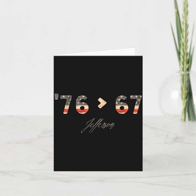 Tarjeta 76 > 67 Jefferson Six Seven Meme Para Gen Alpha  (Anverso)