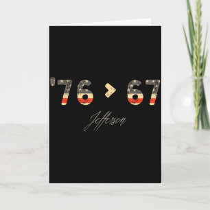 Tarjeta 76 > 67 Jefferson Six Seven Meme para Gen Alpha