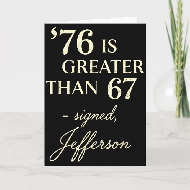 Tarjeta 76 Mayor Que 67 Thomas Jefferson Historia Diversió (Anverso)