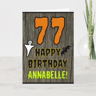Tarjeta 77.º cumpleaños: Tembloroso tema de Halloween, nom