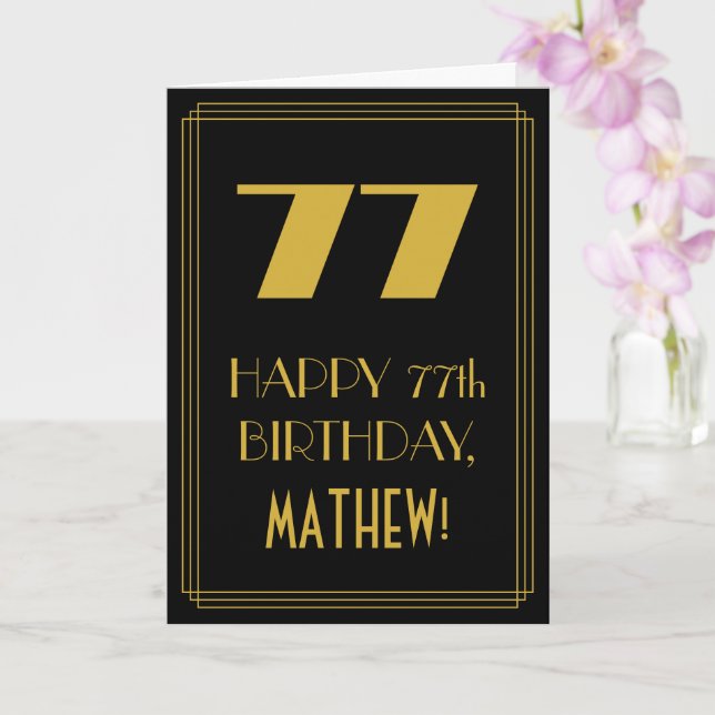Tarjeta 77 Aniversario - Aspecto inspirado en el Art Deco  (Orquídea)