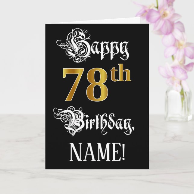 Tarjeta 78º Cumpleaños — Guión de Fancy; Mirada de Oro Fau (Orquídea)