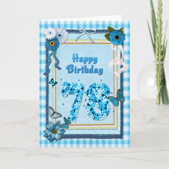 Tarjeta 78.º cumpleaños con un efecto scrapbook (Anverso)