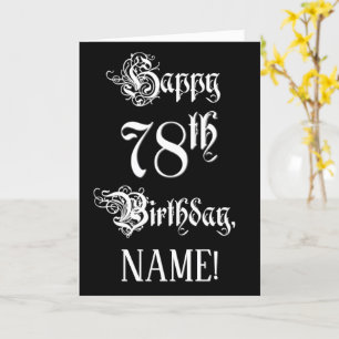 Tarjeta 78 Aniversario: Elegante guión + nombre personaliz