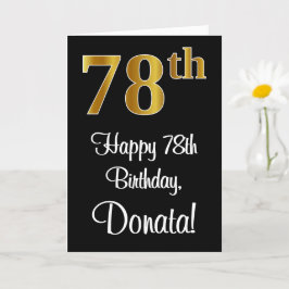 Tarjeta 78 Aniversario ~ Elegante Lujoso Faux Gold Look #