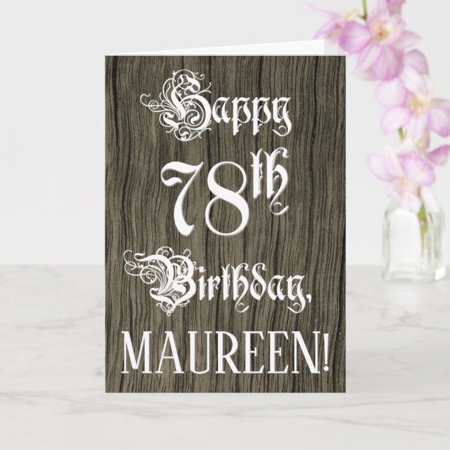 Tarjeta 78 Aniversario: Elegante texto, elegante; aparienc (Orquídea)