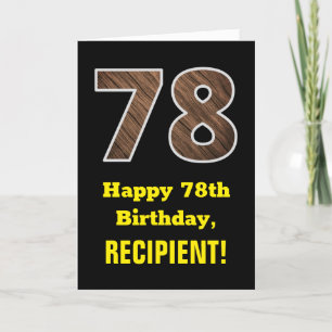 Tarjeta 78 Aniversario: Nombre, Patrón de grano de madera
