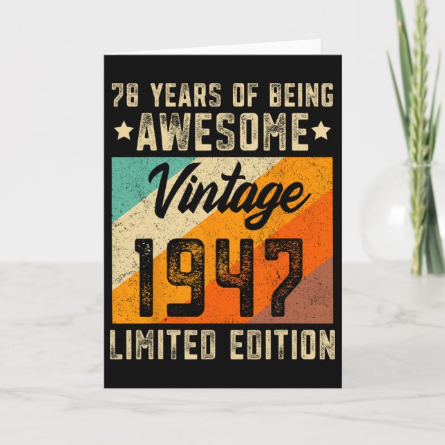Tarjeta 78 Años Hombres Mayores 78 Años 1947 (Anverso)