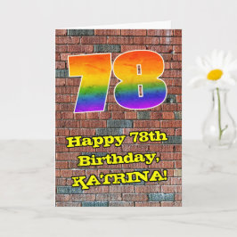 Tarjeta 78 cumpleaños: Divertido Arcoíris Inspirado en Gra
