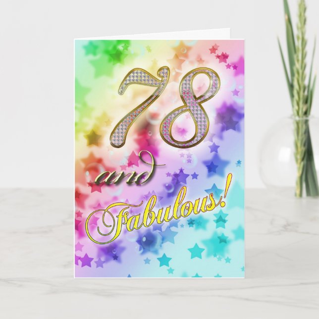 Tarjeta 78° cumpleaños para alguien Fabuloso (Anverso)