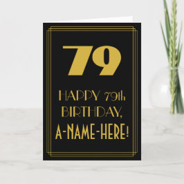 Tarjeta 79º cumpleaños ~ Art Deco Inspirado Aspecto "79" y