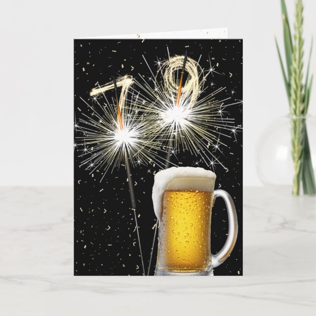 Tarjeta 79.º Cumpleaños Espumosos Con Cerveza Mug (Anverso)