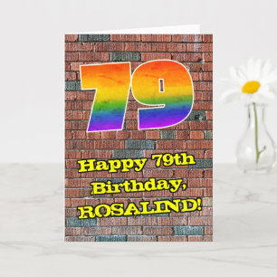 Tarjeta 79° cumpleaños: Arcoiris de inspiración divertida